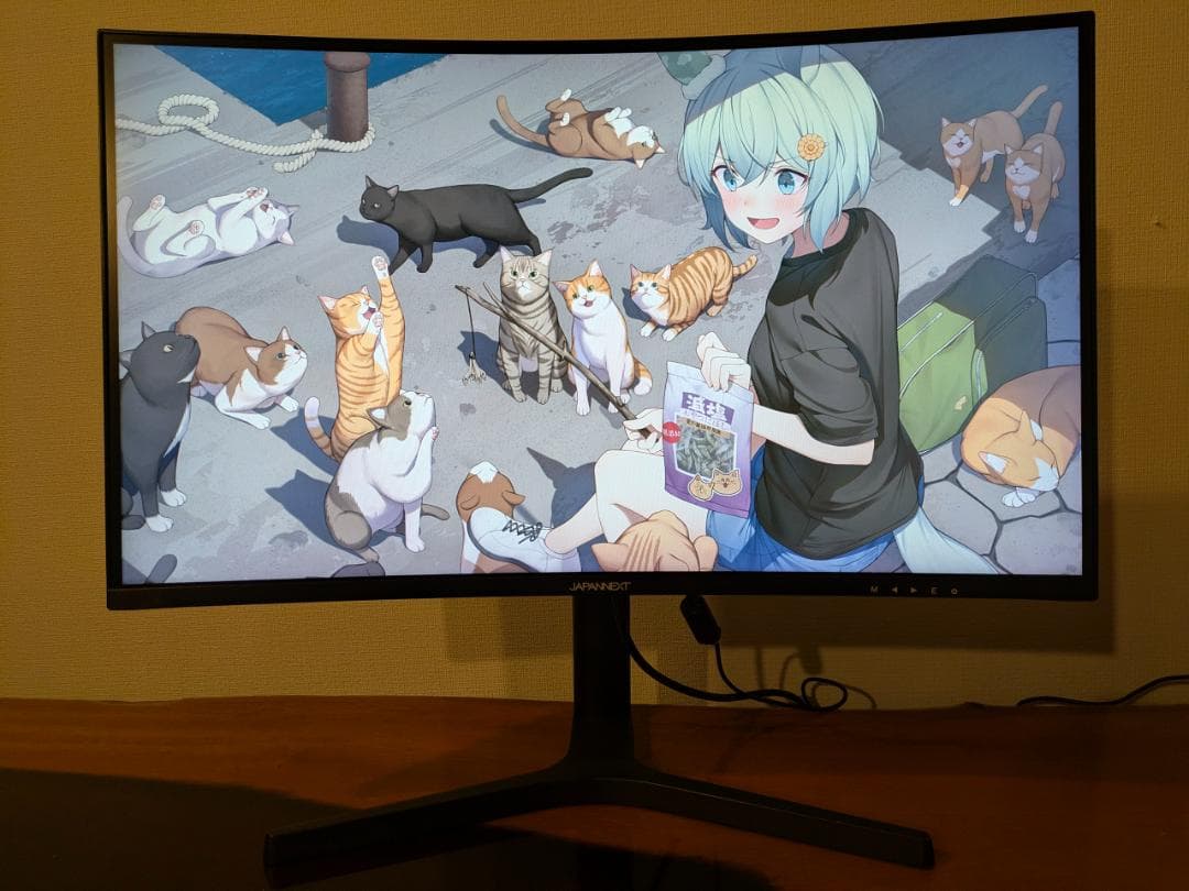 ジャパンネクスト ELED 27インチ 165Hz WQHD 曲面 モニター
