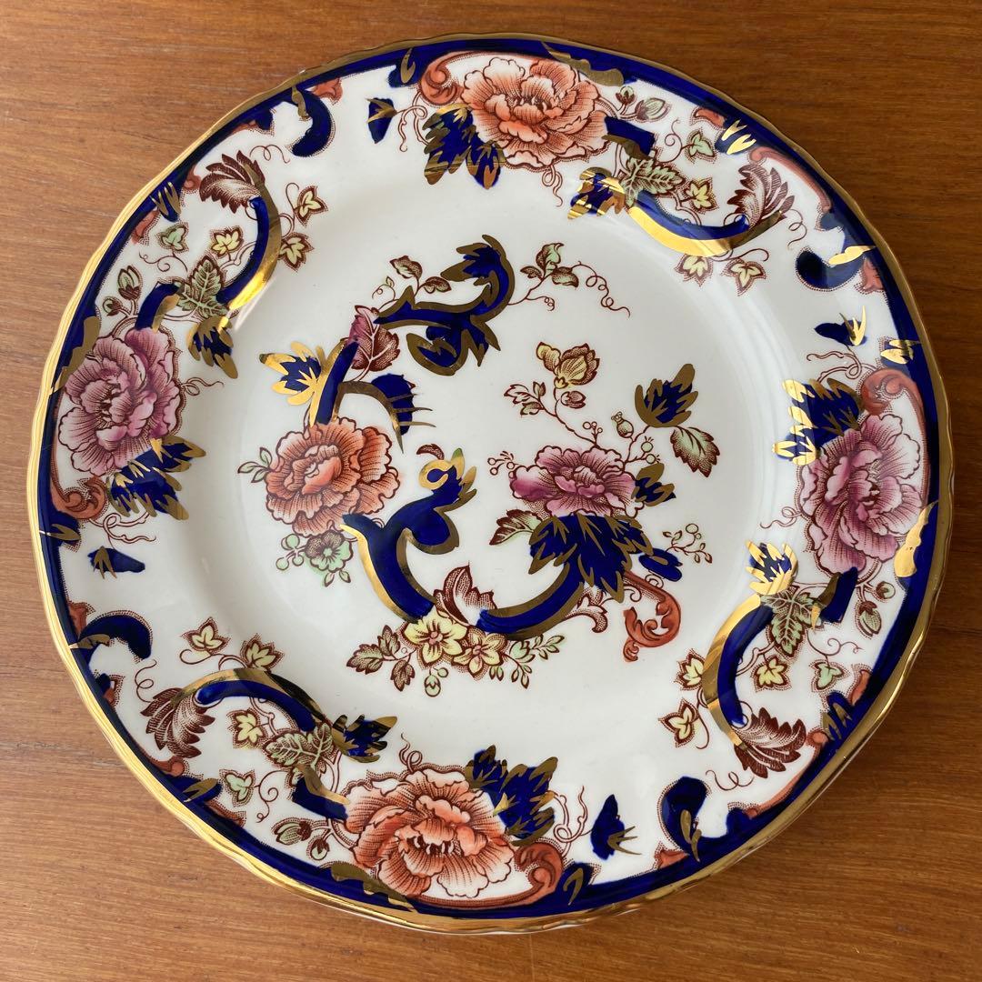 メイソンズ　ブルー　マンダレイ　ピオニー　カップ　ソーサー　プレート　2客セット