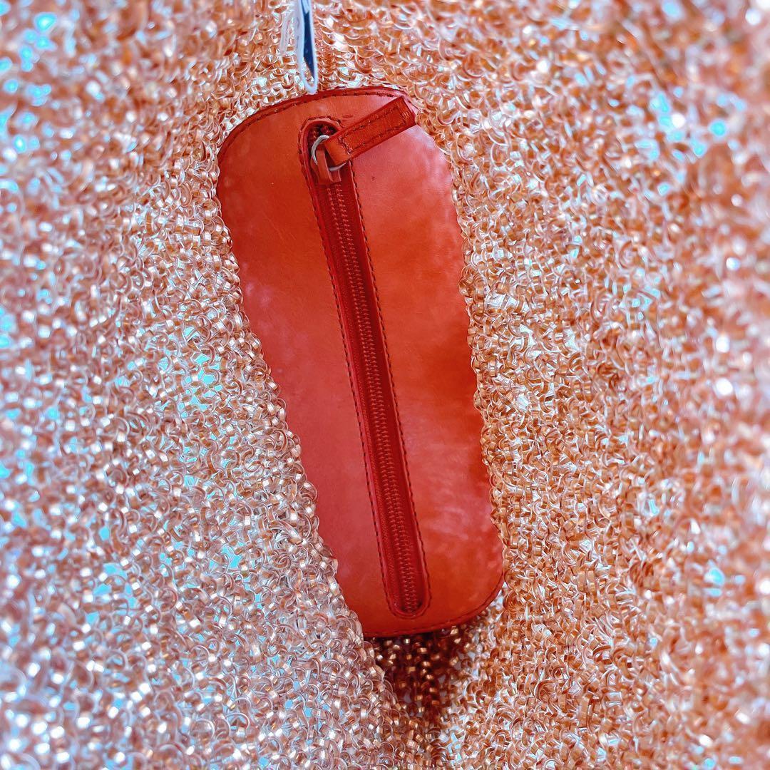 激レア アンテプリマ ワイヤー ハンドバッグ ピンクゴールド スタンダードレザー