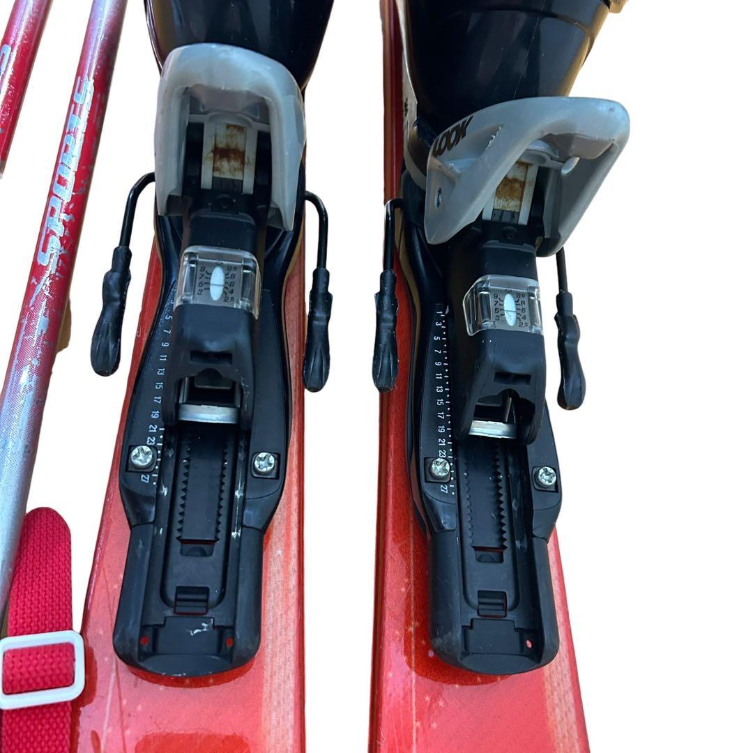 ⑥スキーブーツ、25cm280mmレディース大人女性セットスキー板、ストック3点