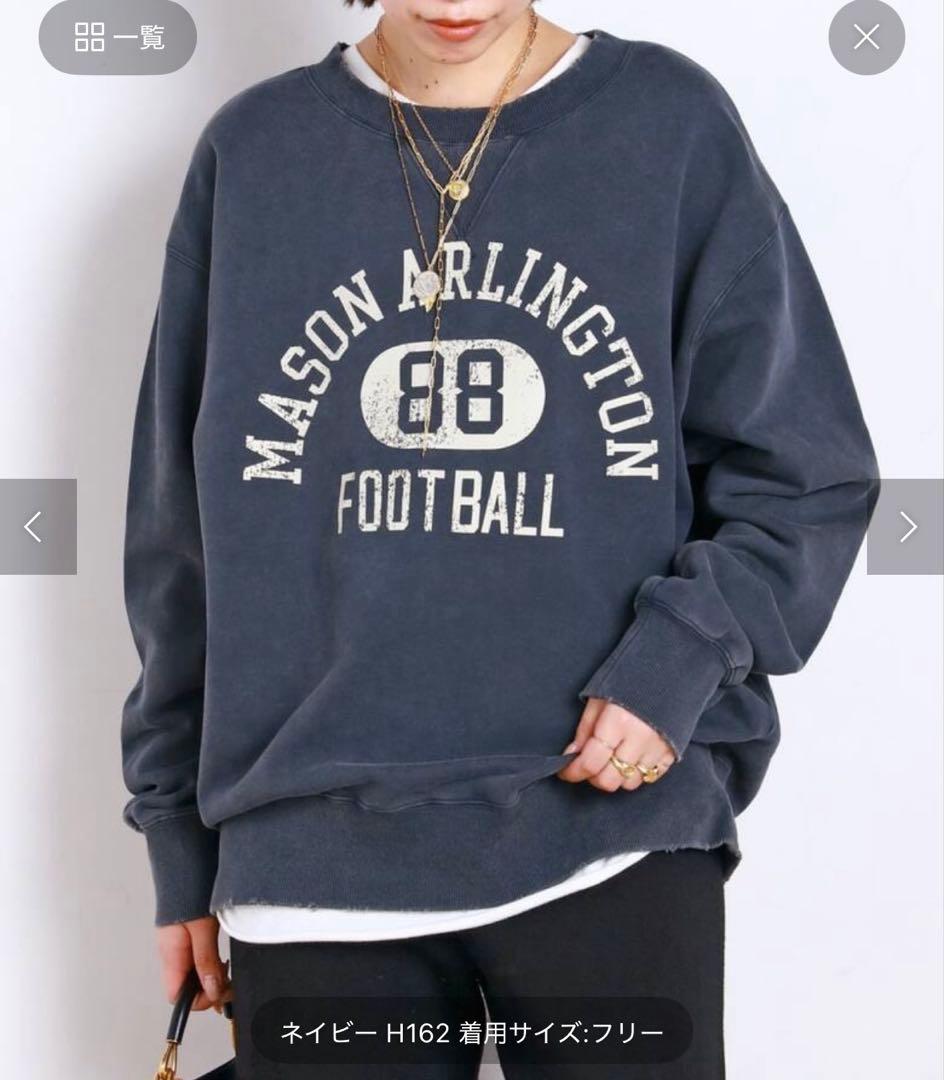 athletic wear MASON 別注オーバーカレッジスウェット ネイビー