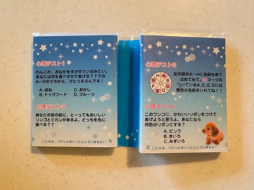 平成　レトロ　ロングパタパタメモ　メモ帳　犬　心理テスト　平成女児