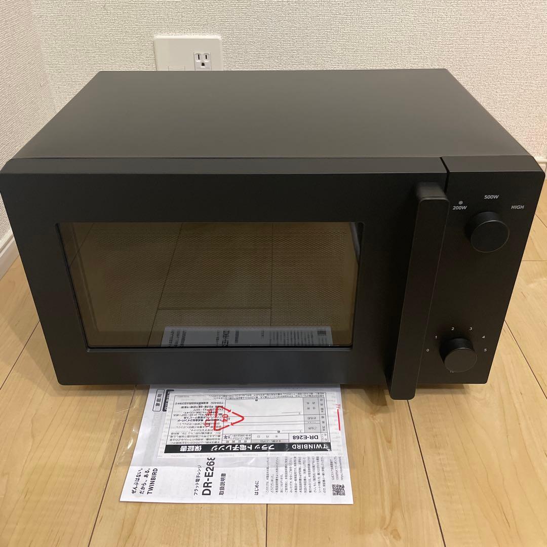 TWINBIRD（ツインバード） フラット電子レンジ DR-E268B　ブラック