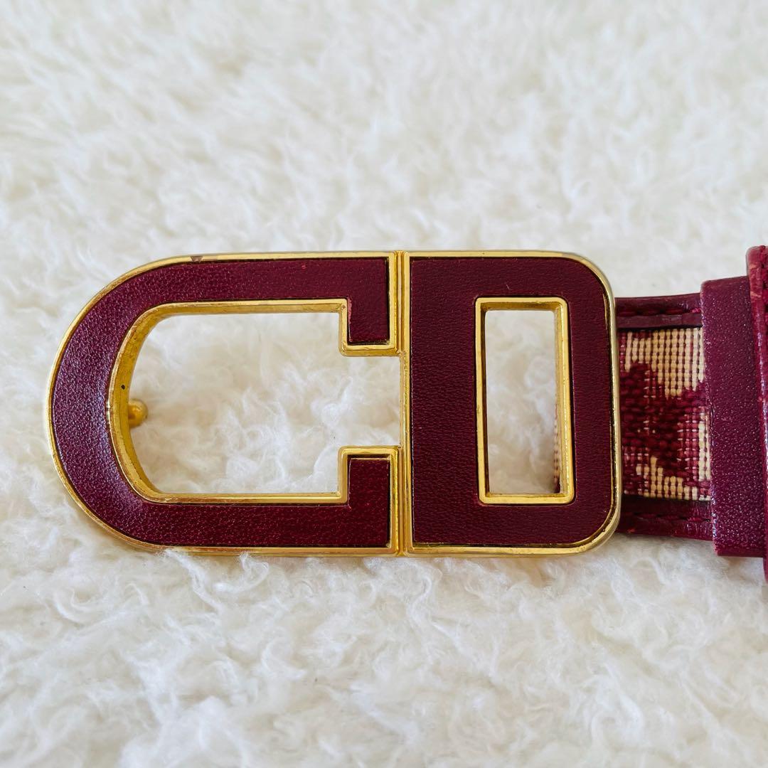 Christian Dior ベルト 赤系 レディース トロッター柄 ディオール