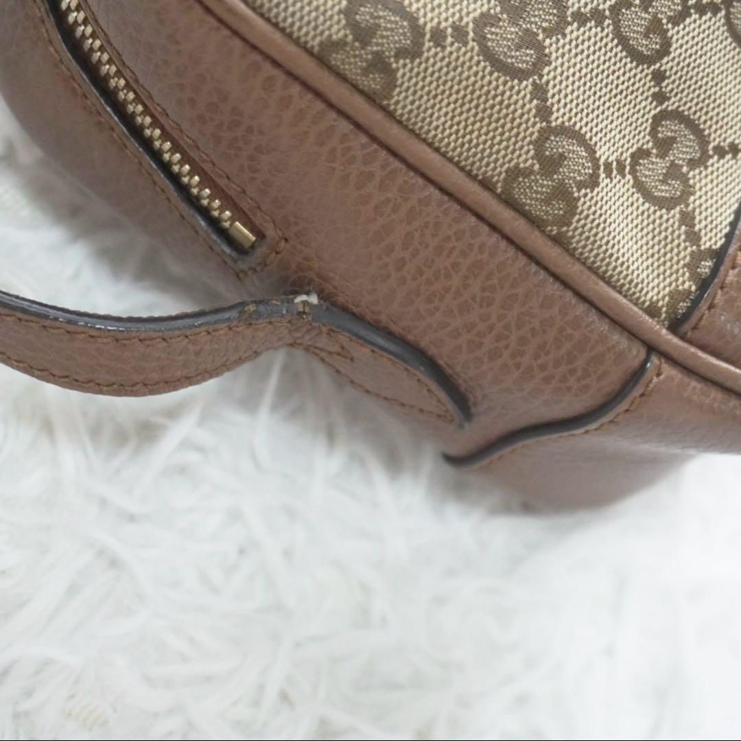 美品 グッチ GGキャンバス レザー ショルダーバッグ カメラバッグ