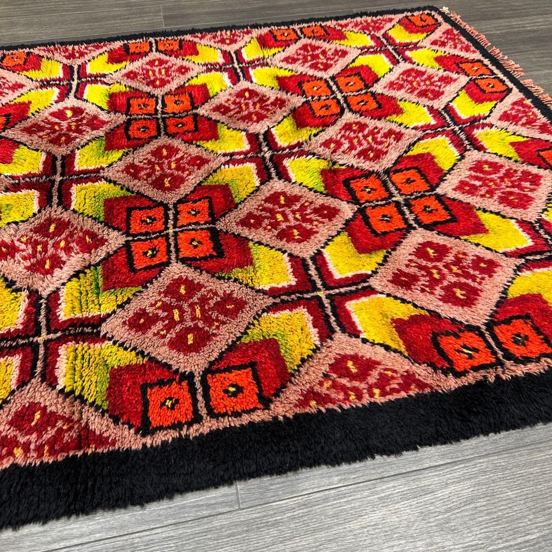 183cmx135cmモロッコ絨毯ふわふわファインウールヴィンテージ ラグ