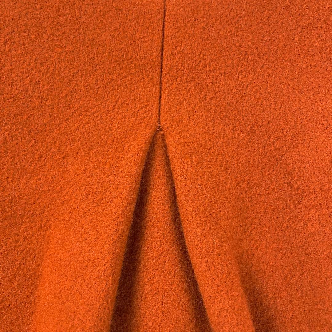 【美品】 シップス MANTECO ノーカラーコート ウール オレンジ 40