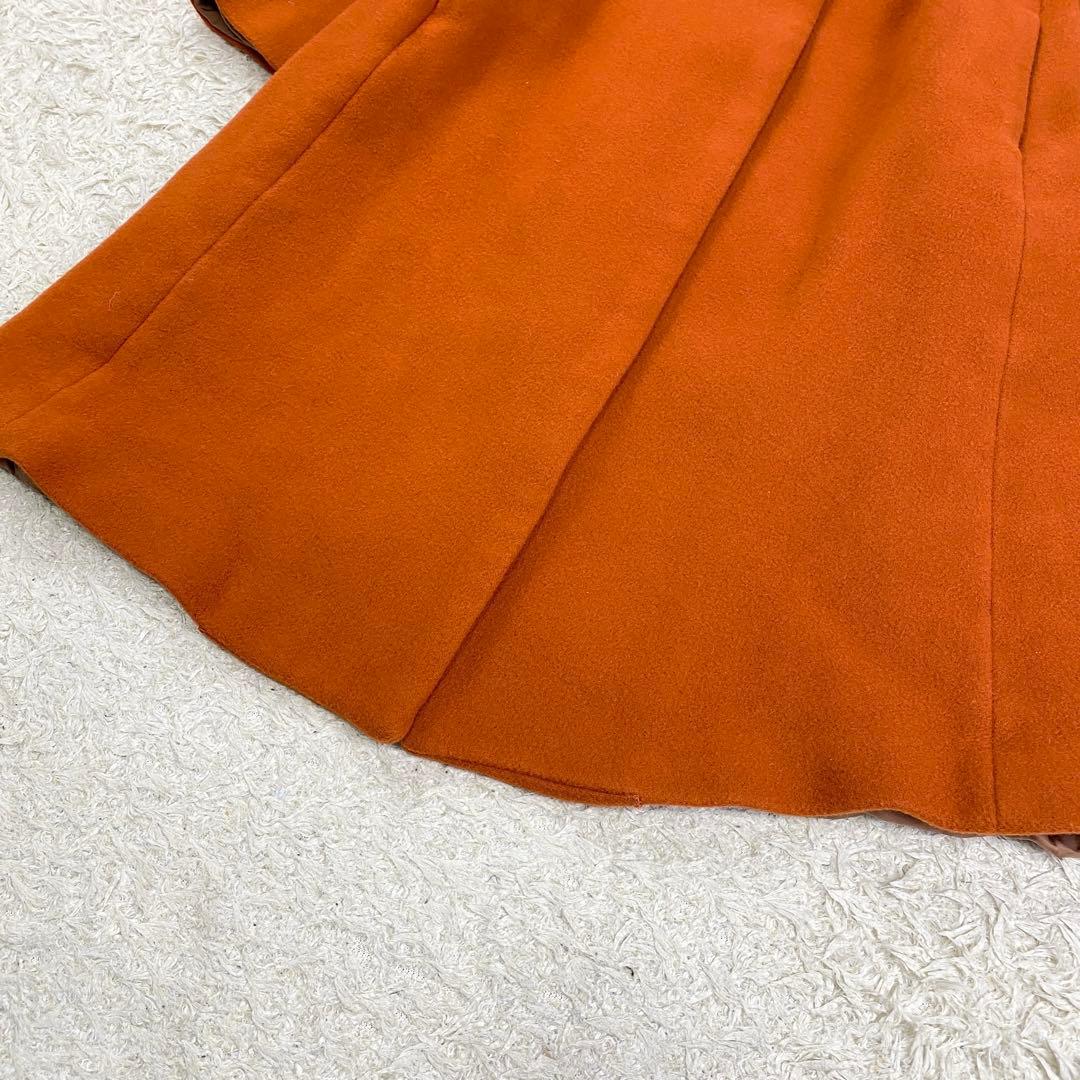 【美品】 シップス MANTECO ノーカラーコート ウール オレンジ 40