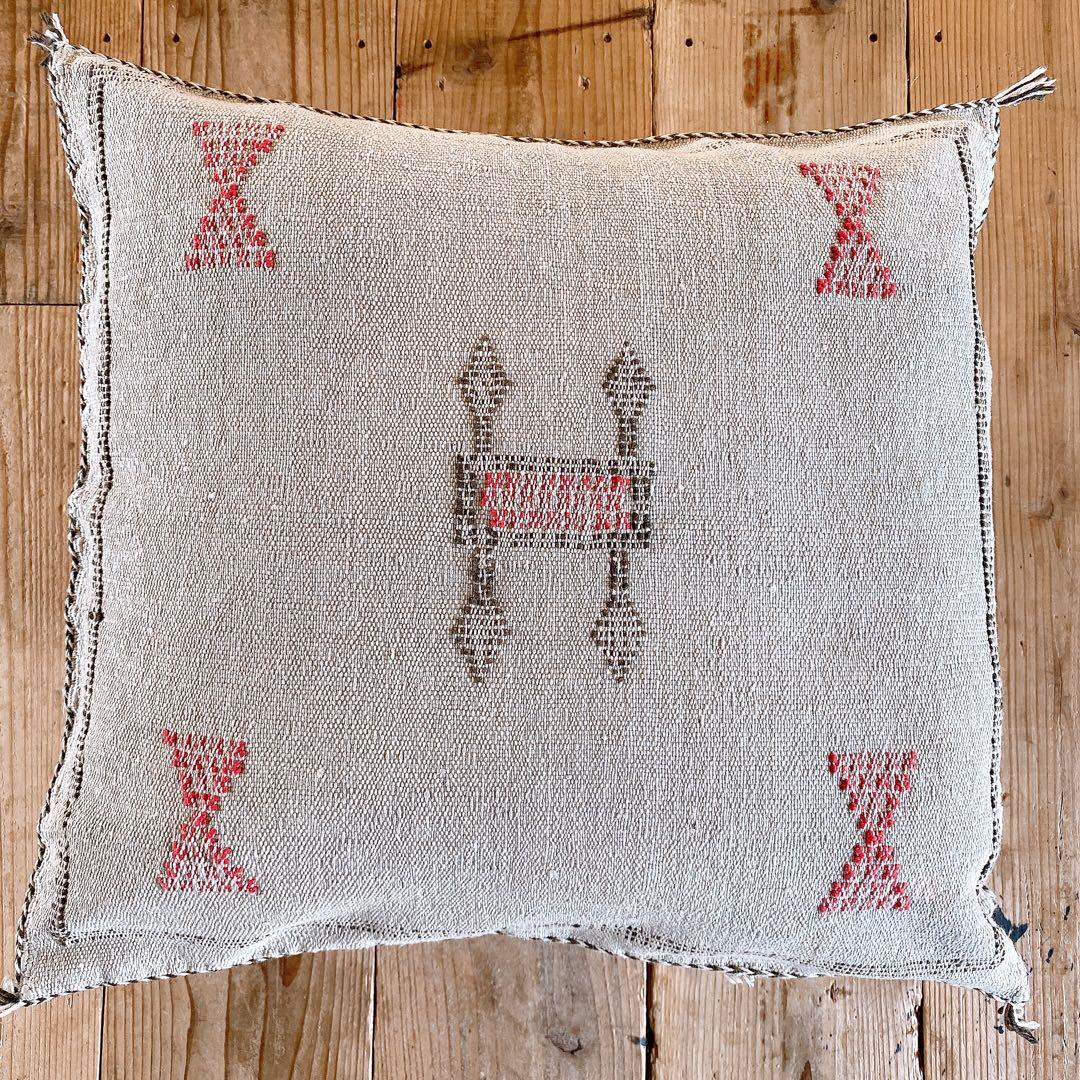 モロッコ製 カクタスシルク サブラ クッションカバー 約47×50cm