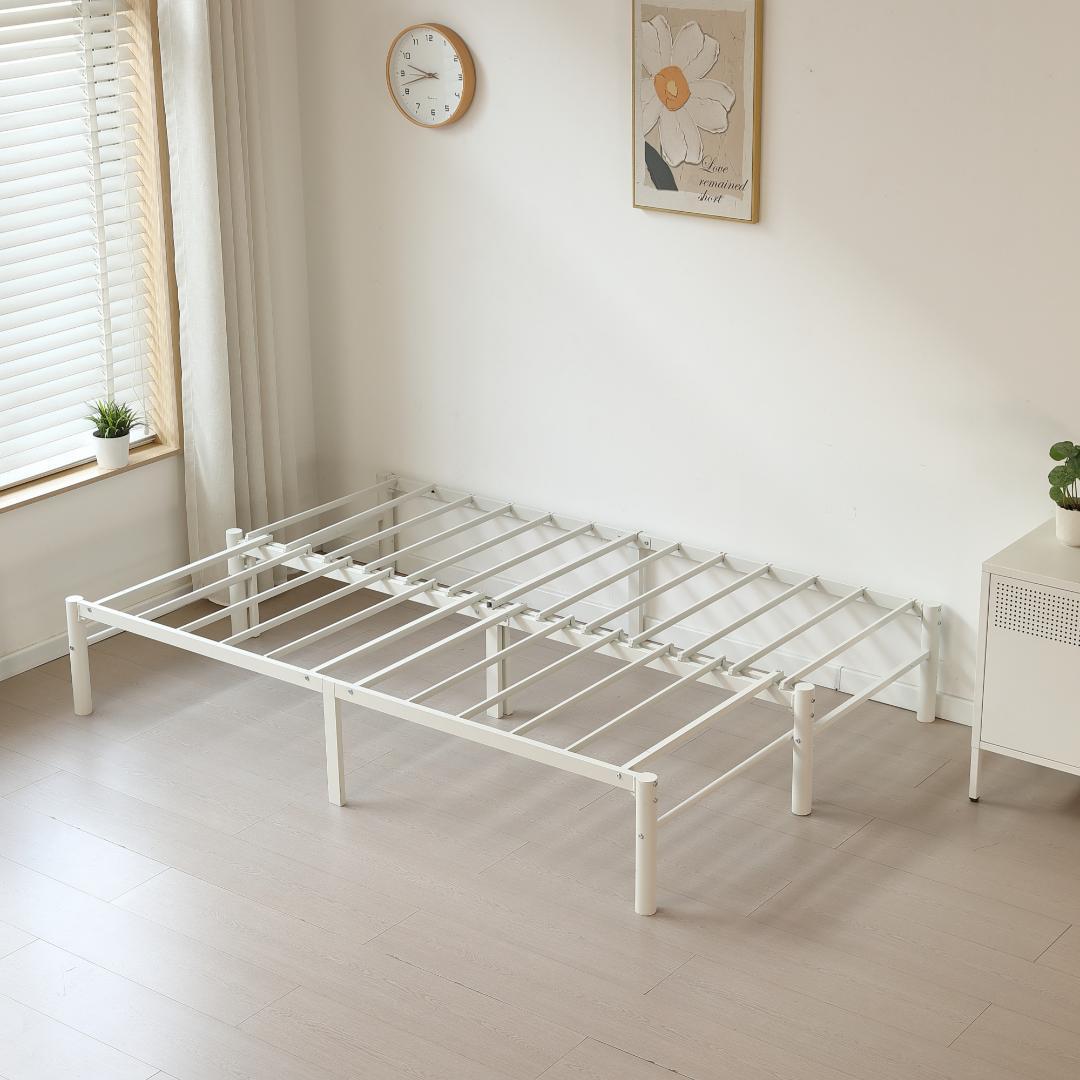 伸縮式ベッドフレーム　幅76~137cm伸縮可能　２WAY　おしゃれ　WHITE