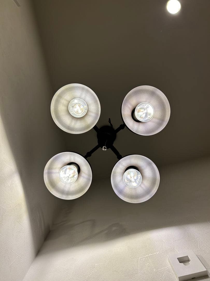 ひ*ろ様 ブラックシーリングライト 4灯 インダストリアル