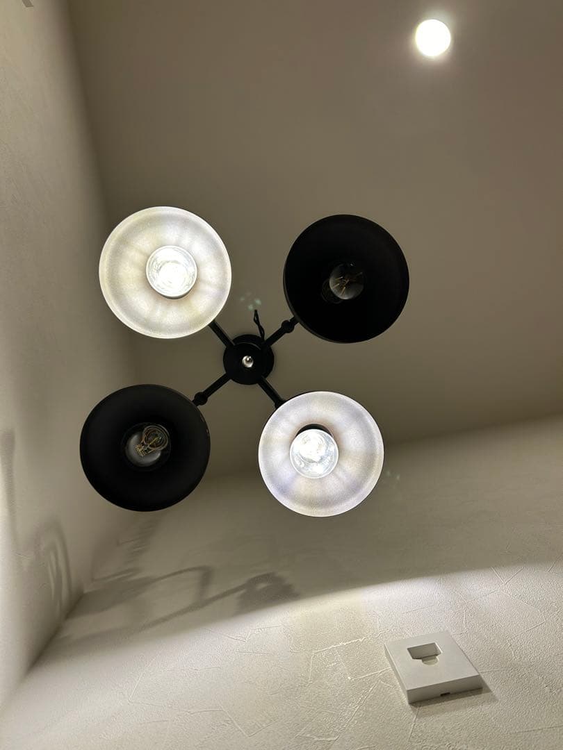 ひ*ろ様 ブラックシーリングライト 4灯 インダストリアル