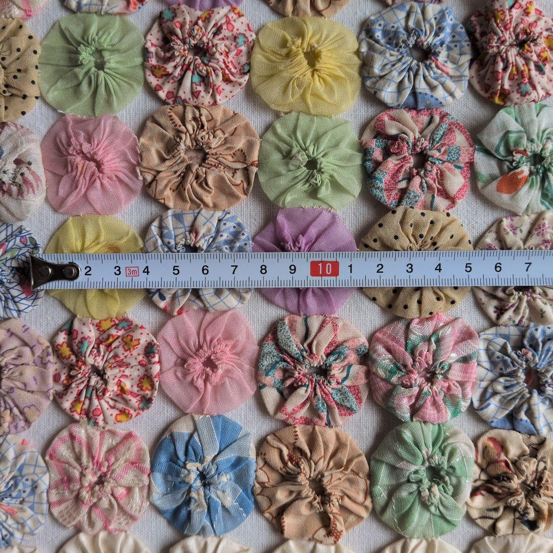 アンティーク ヨーヨーキルト ドイリー 41㎝×41㎝