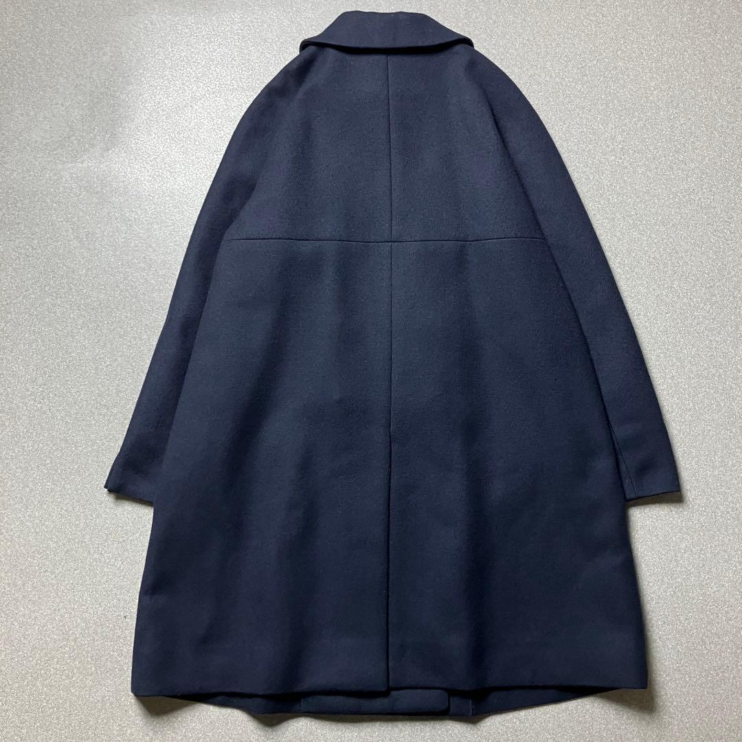 【美品✨金ボタン/丸襟】J&M DAVIDSONダブルブレスト ロングコート