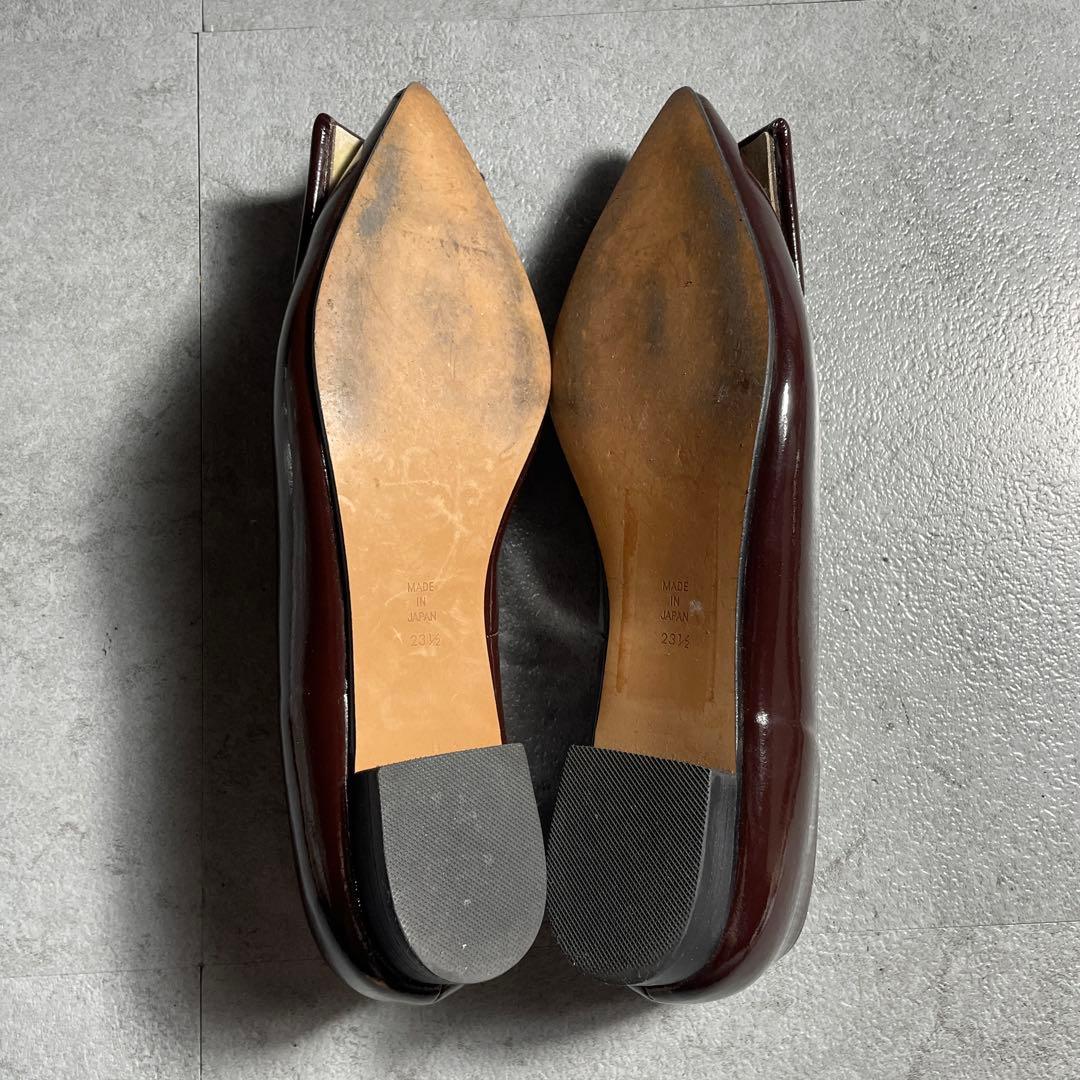 極美品✨️ OHGA オーガ パンプス ポインテットトゥ エナメル ダークブラウン