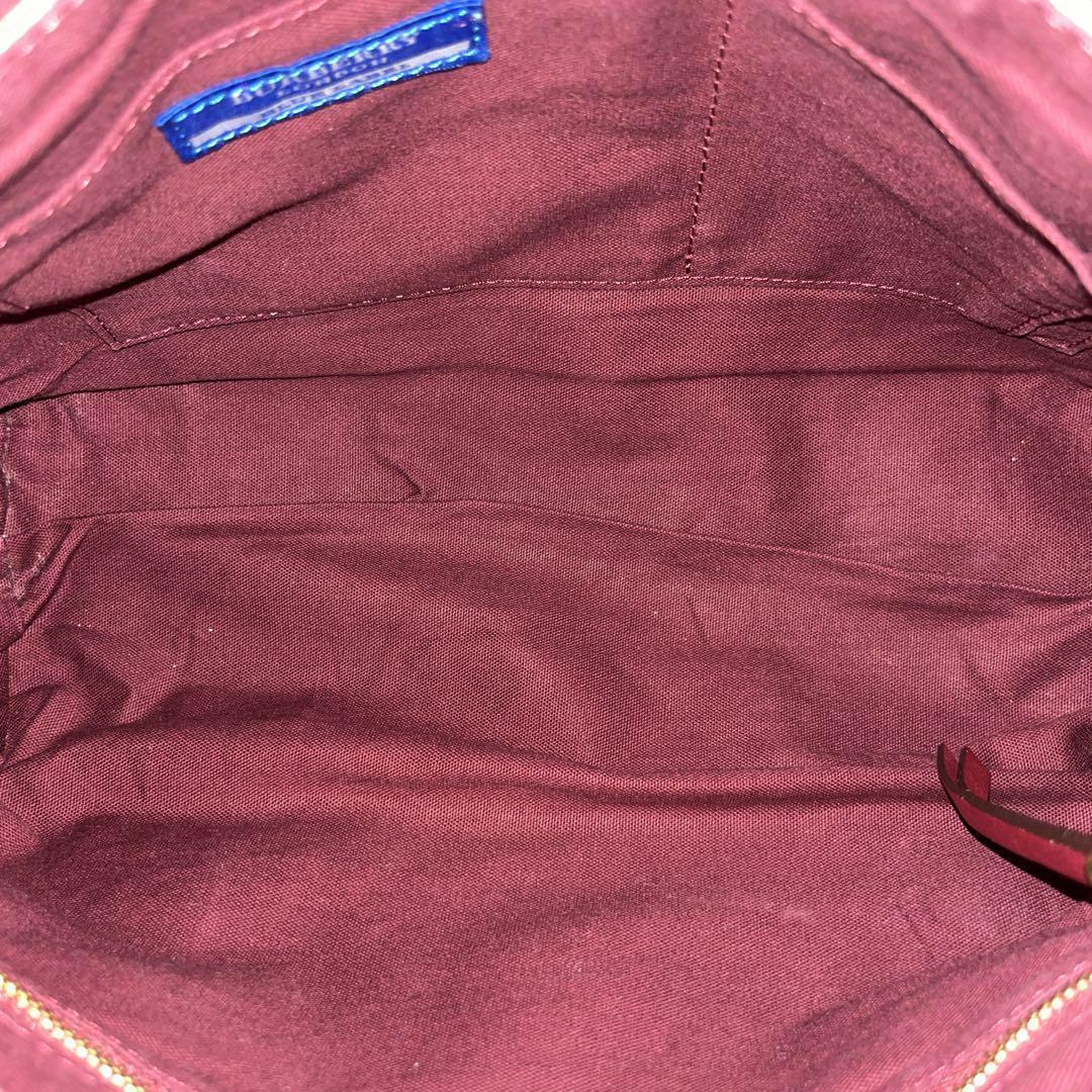 希少　バーバリーブルーレーベル　ノバチェック　ショルダーバッグ　ナイロン　レザー