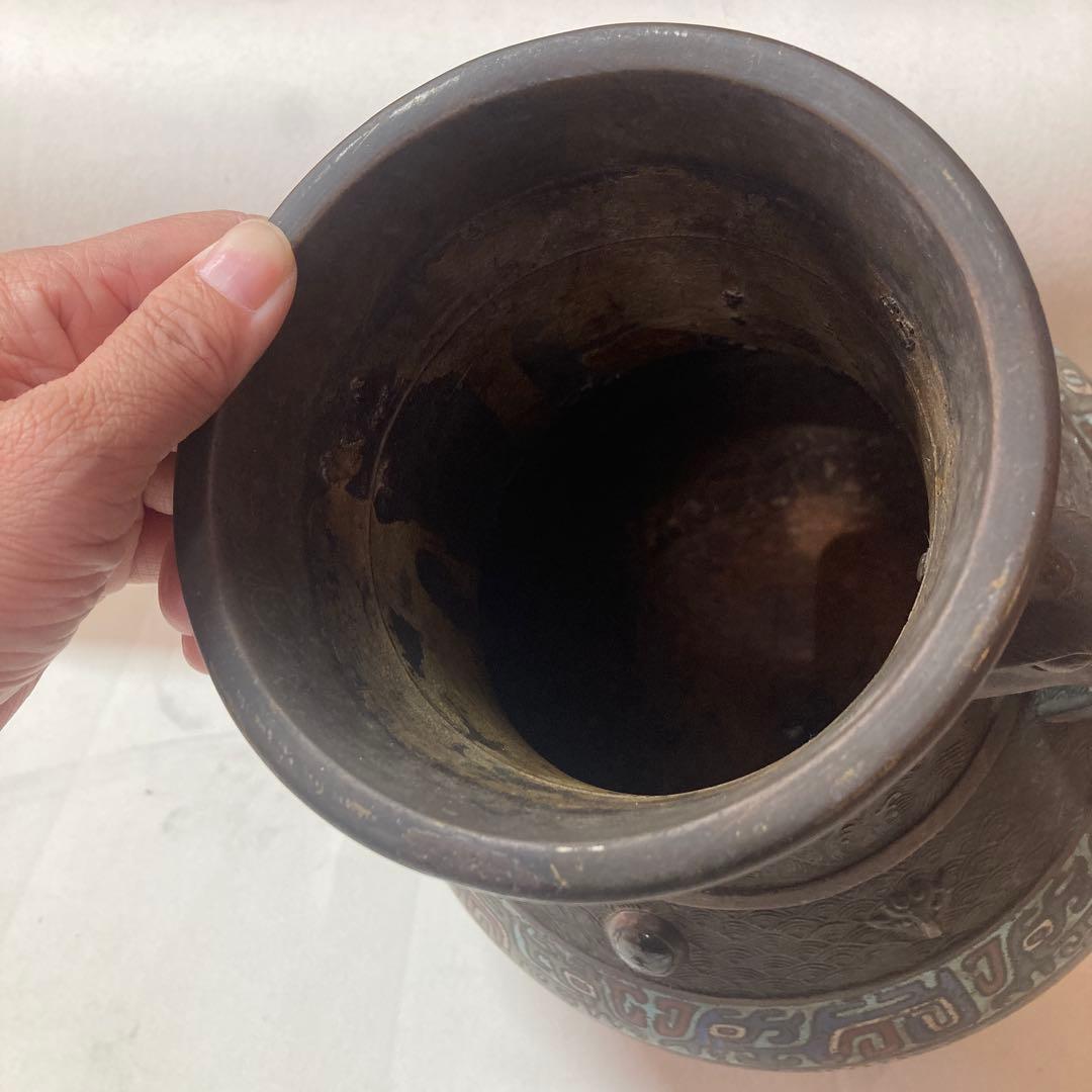 は*ま様 中国　銅　七宝焼　花瓶　アンティーク