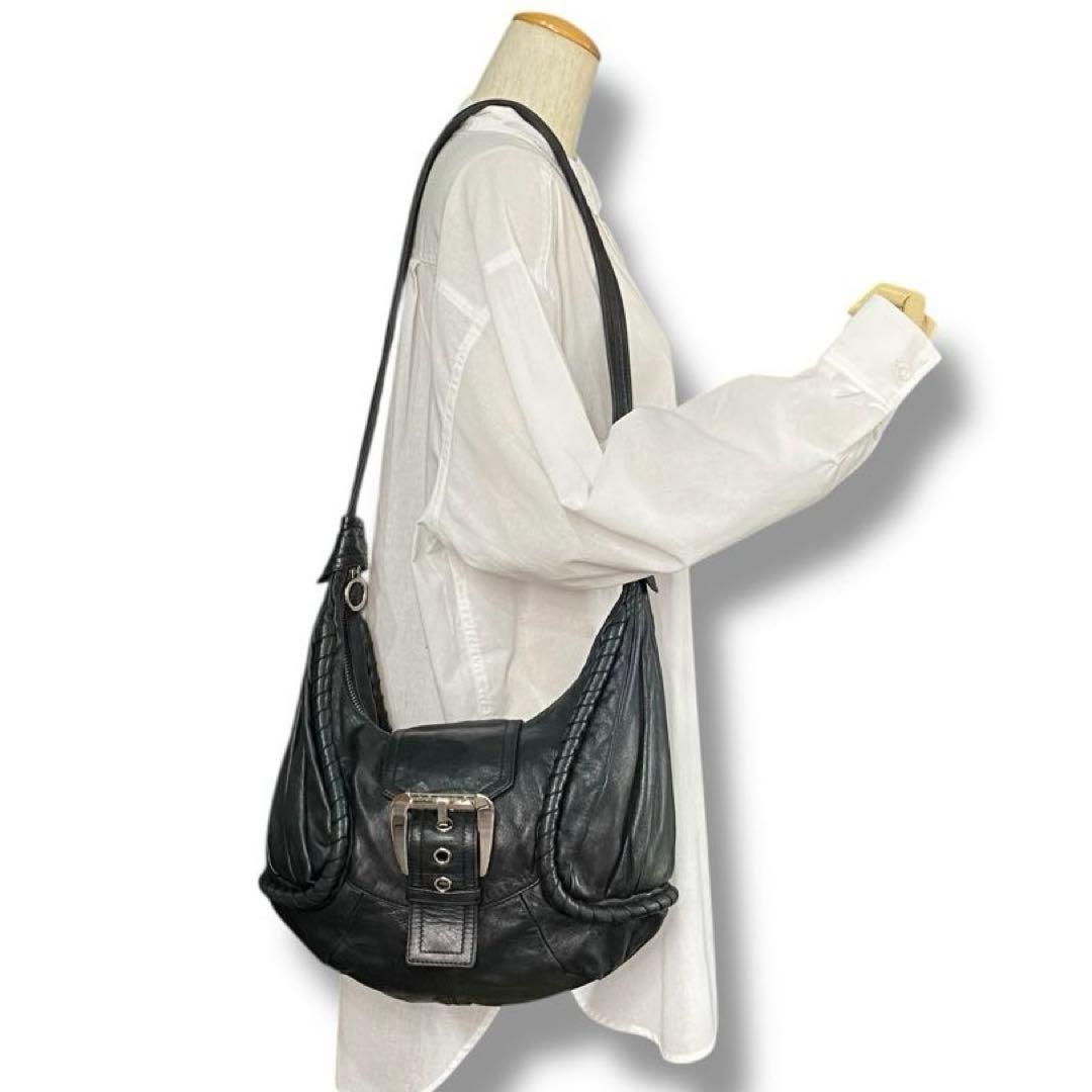 美品 CELINE バックル レザー バッグ Y2K Vintage セリーヌ