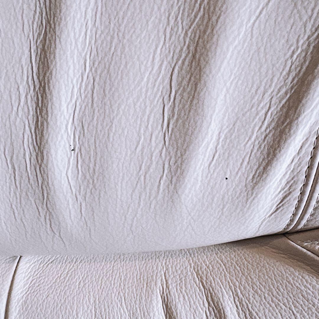 Chitano 本革 回転式 1人掛けソファ ホワイト