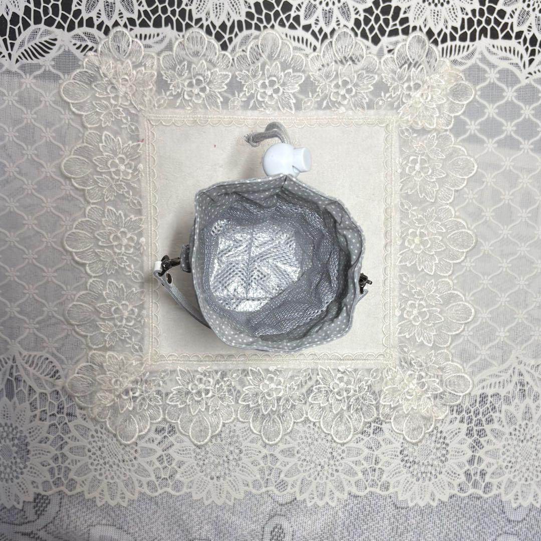 ペットボトルカバー　ビジョンフリーゼ/グレー　本革持ち手　ハンドメイド