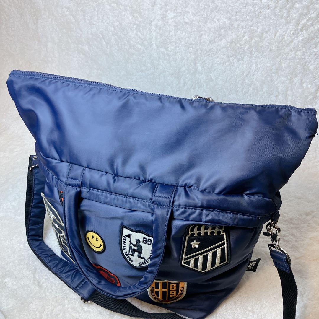 【極美品】パーリーゲイツ 2way ロッカーバッグ ワッペン ゴルフ ネイビー