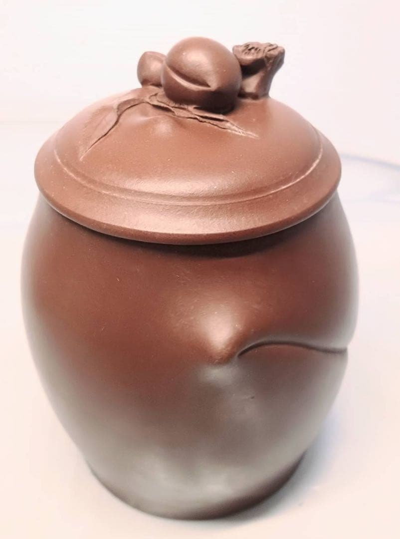 中国 茶器 マグカップ 蓋付き 桃 2客 ペアセット 刻印有 骨董 アンティーク