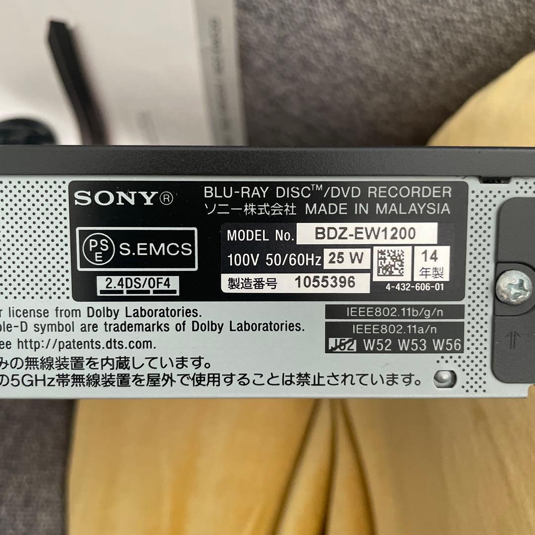 SONY BDZ-EW1200 ブルーレイ/DVDレコーダー