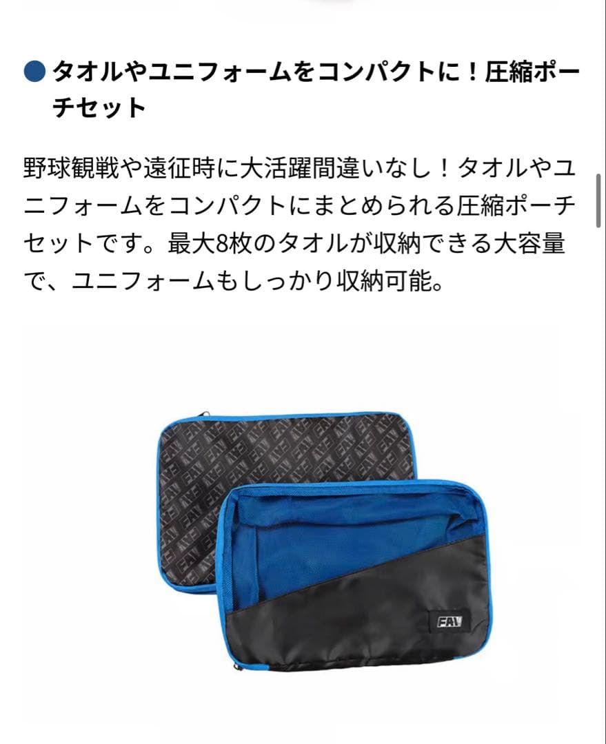 FAV会員特典 ビッグフラップリュック 圧縮ポーチ2枚入り セット