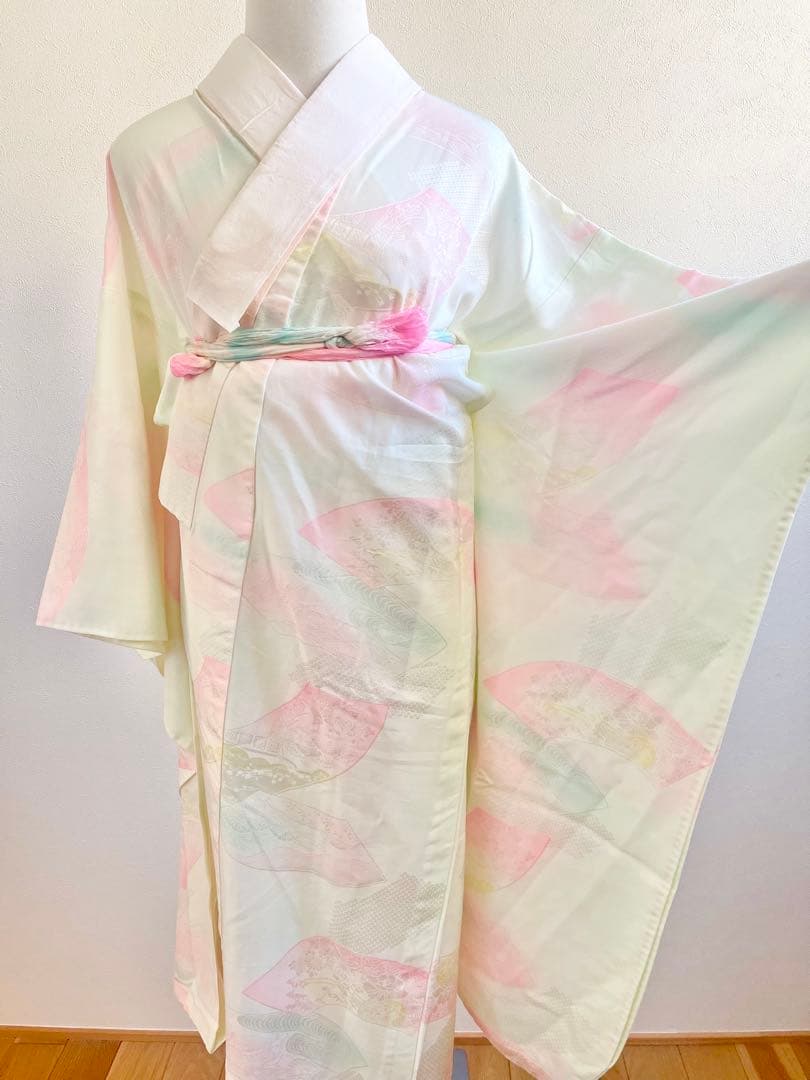 S*様 振袖　振袖フルセット　着物　市松　桜　金彩　美品