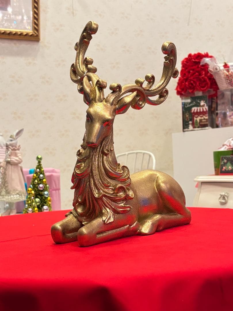 ハルモニア　ゴールドバロックトナカイオブジェ（シッティング）