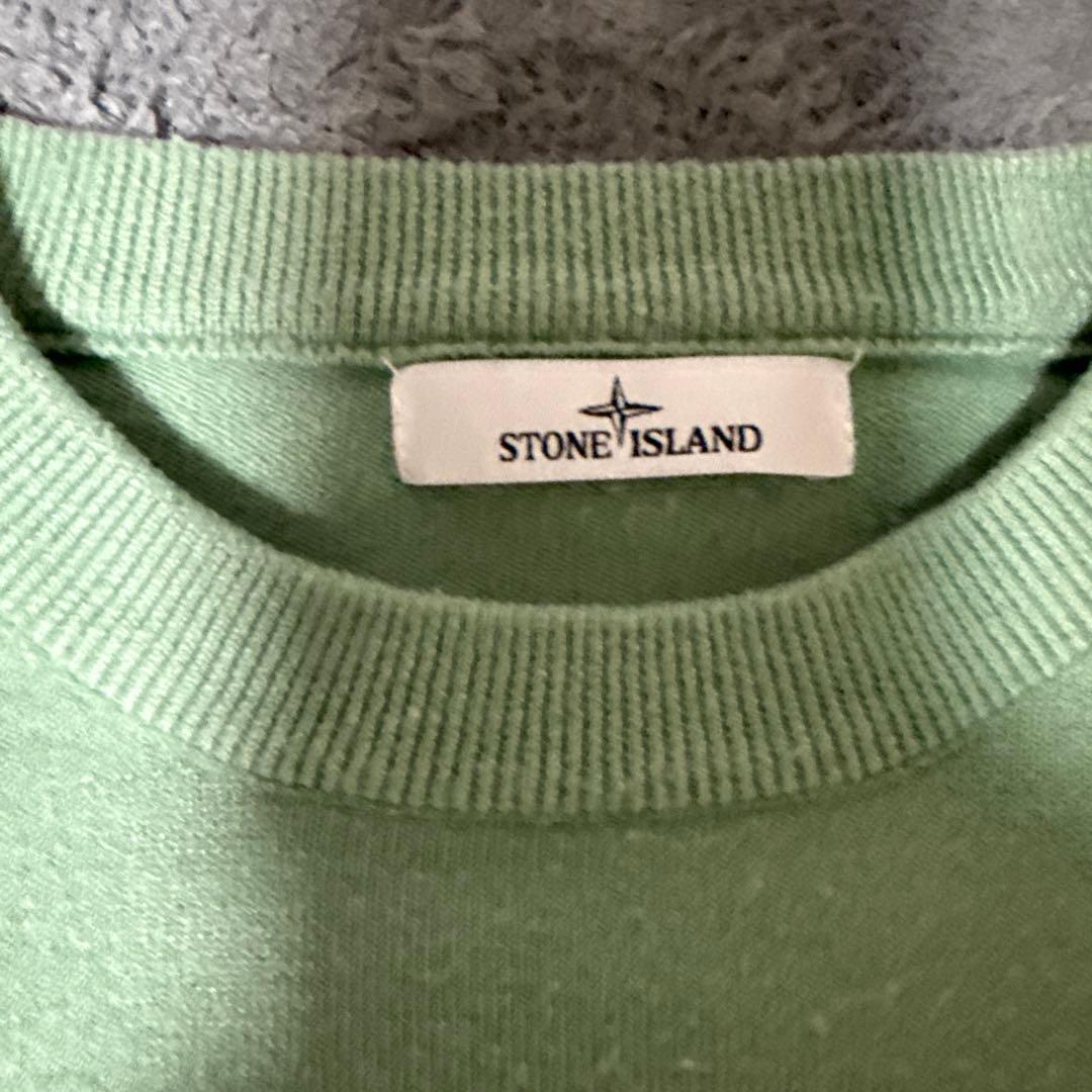 STONE  グリーン クルーネックセーター