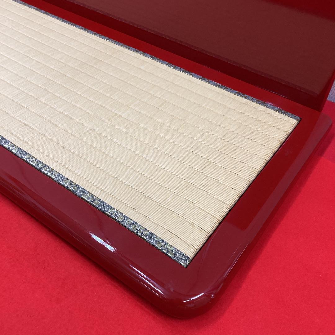 KM12 可愛い飾り台　朱塗り　巾70㎝位　ひな人形　親王飾り台　木目込み飾り台