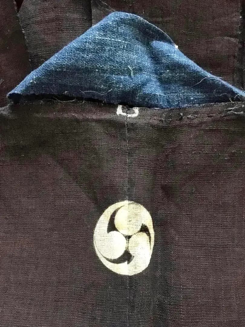 Antique Kimono 藍麻上布 武士Busi Samurai 江戸期前後