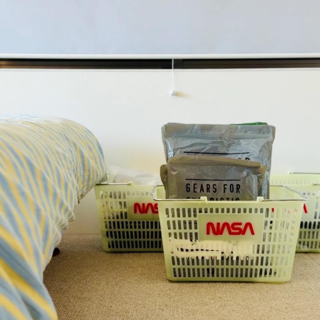 蓄光 × NASA。ずるいショッピングバスケット。 アメリカ業務用 暗闇で光る！