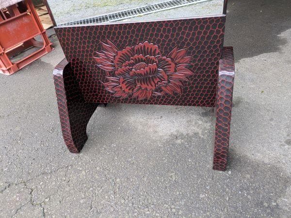 Y【中古】 鎌倉彫 　全身鏡 　鏡　高級姿見 ミラー　スタンドミラー