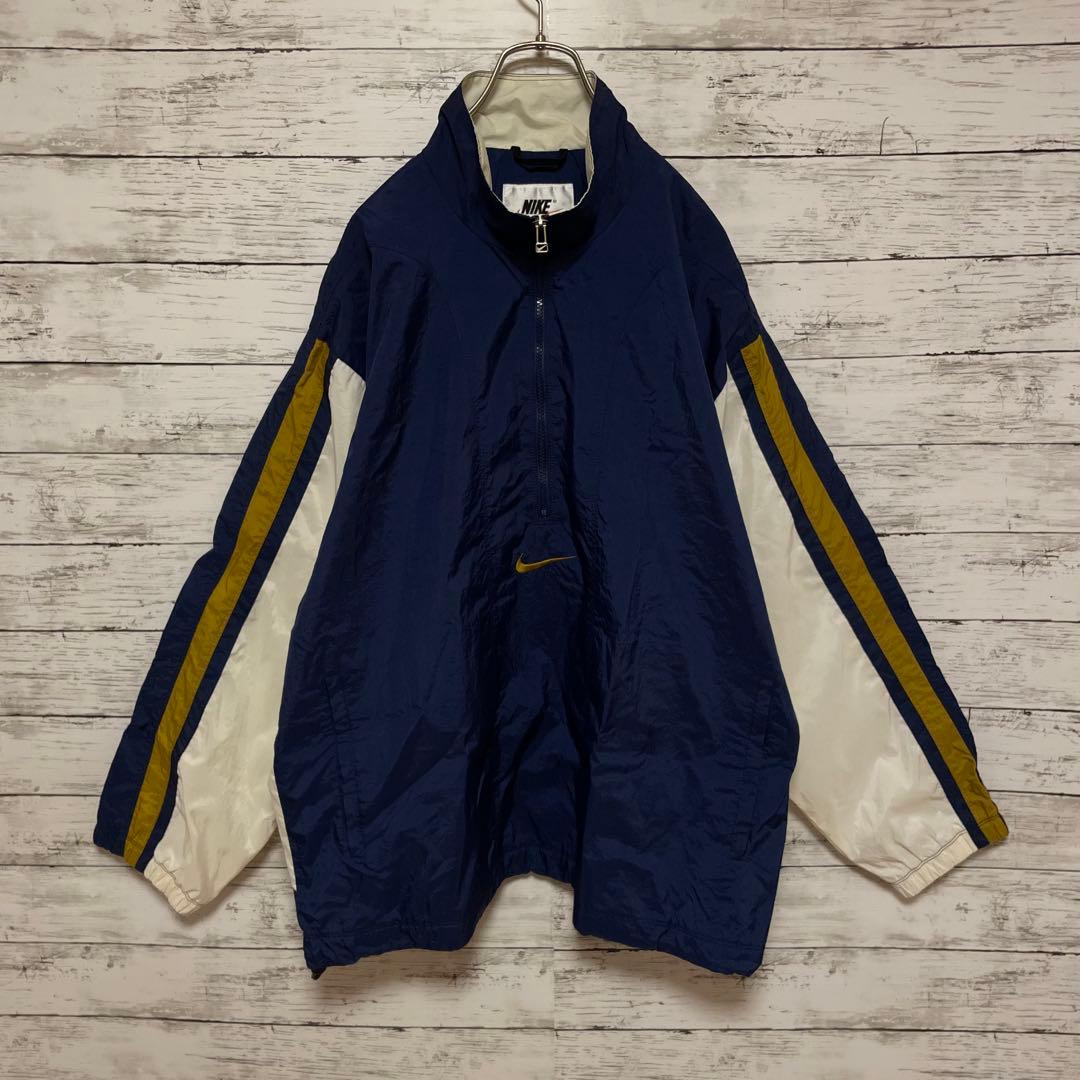 963【入手困難】ナイキ♤刺繍ロゴ　90s 銀タグ　ナイロンジャケット　即完売品