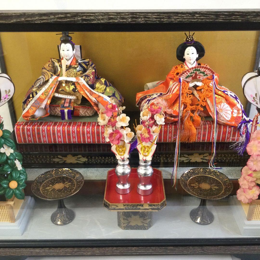 雛人形 御内裏様 御雛様 ガラスケース入 雛祭り 紙箱付 B781