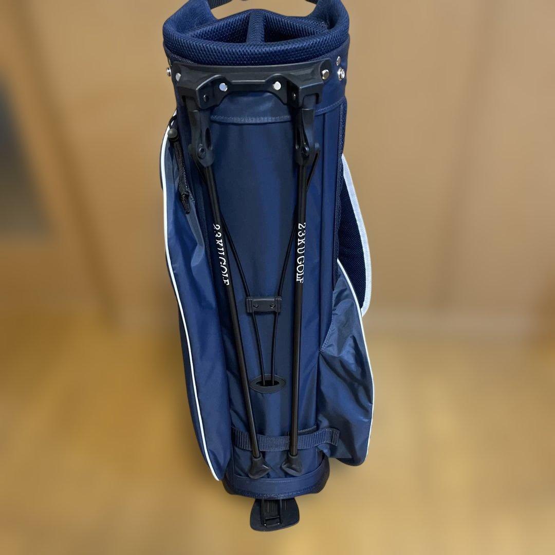 23KU GOLF ゴルフバッグ ネイビー　ヘッドカバー付