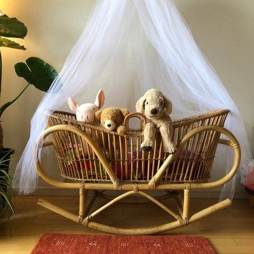 美品★藤のゆりかご　ラタン★インテリアや店舗のディスプレイにも