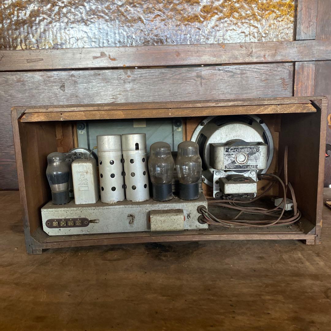 Columbia 真空管ラジオ 木製キャビネット 昭和レトロ