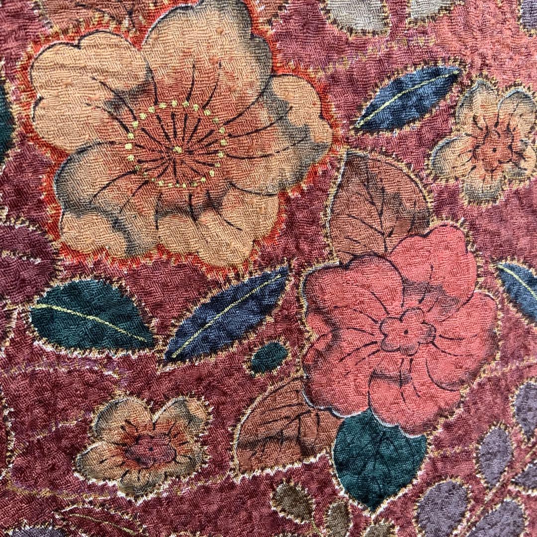 【小紋】　辻ヶ花　袷（正絹）肩着丈約160㎝　裄約65.5㎝