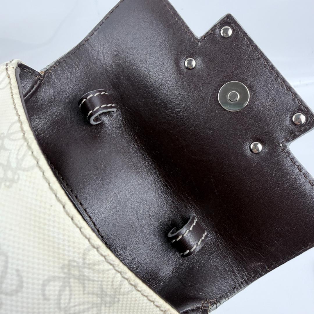 ロエベ リピートアナグラム ショルダーバッグ PVC レザー ホワイト