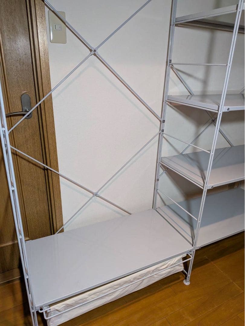 ■送料込■無印良品 スチールユニットシェルフ ワードローブ 棚 衣類収納 グレー