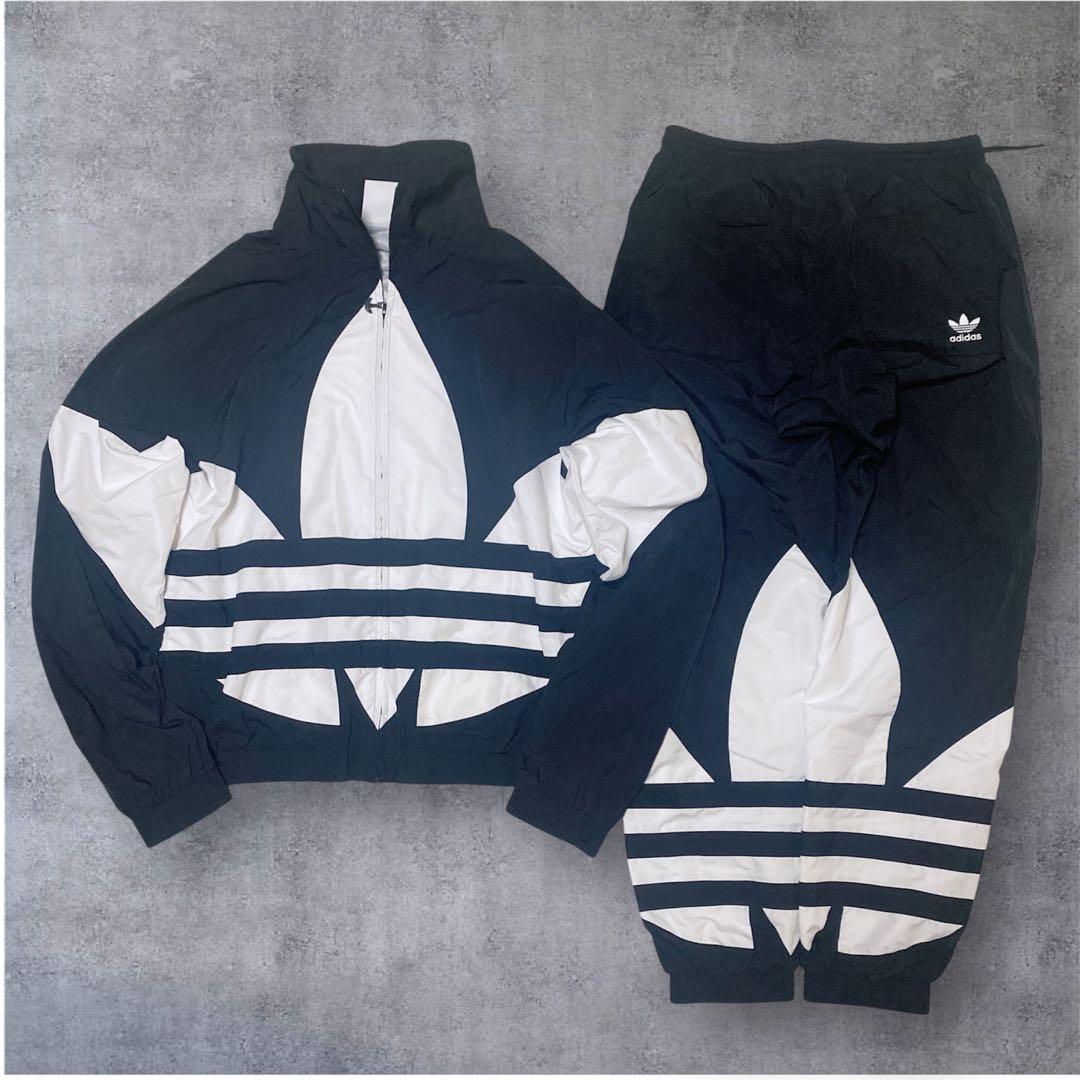 アディダス オリジナルス ビッグトレフォイル ナイロンセットアップ　黒（L）