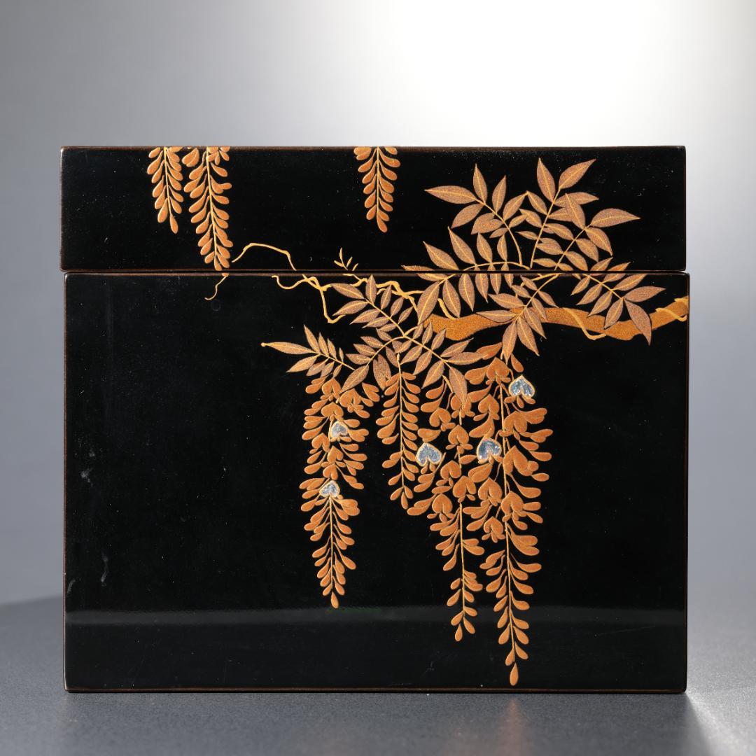 【茶道具】輪島塗　茶箱　藤蒔絵　6R0938ダP2