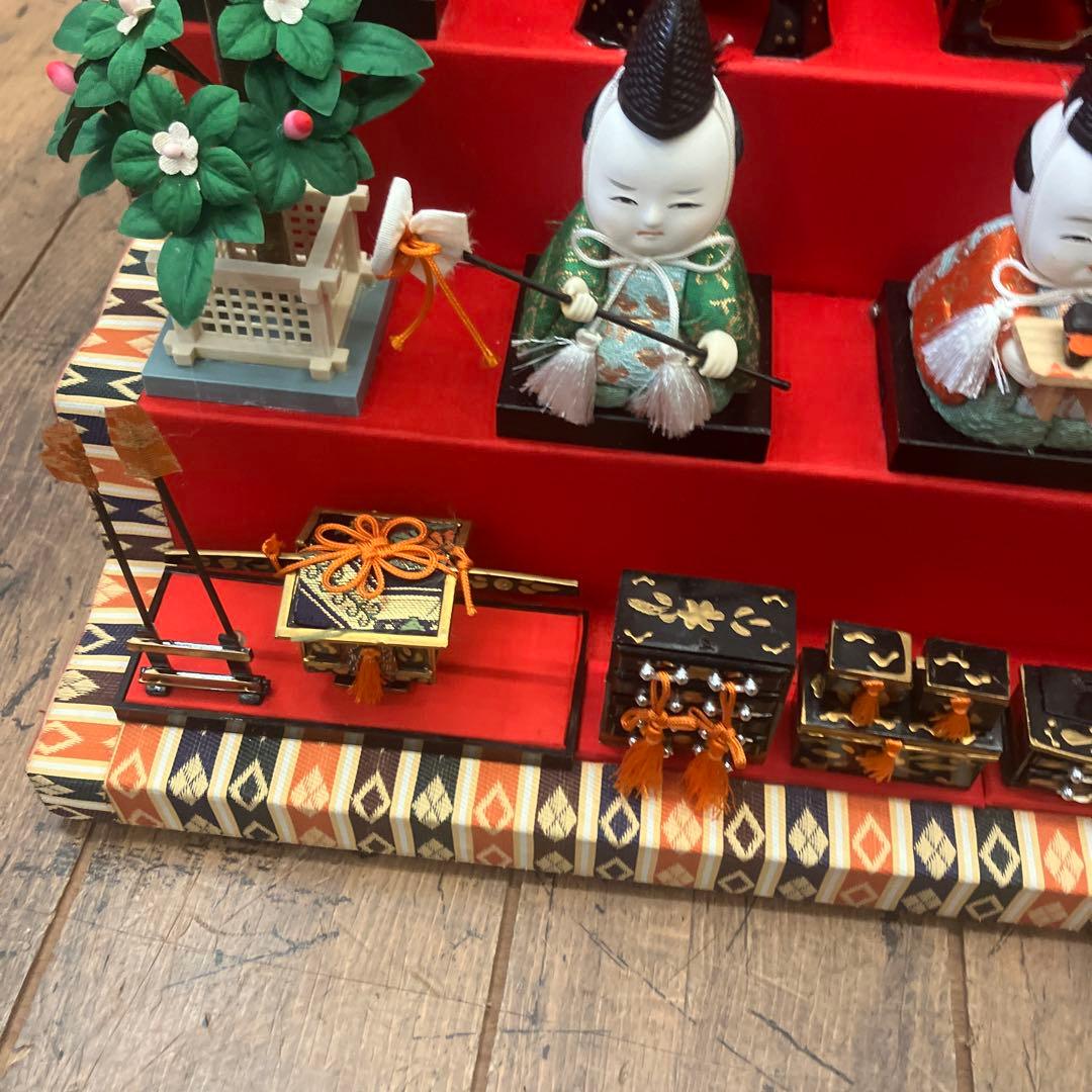 昭和レトロ 民芸品 6段 ミニ雛人形セット 固定式 ひな祭り インテリアオブジェ