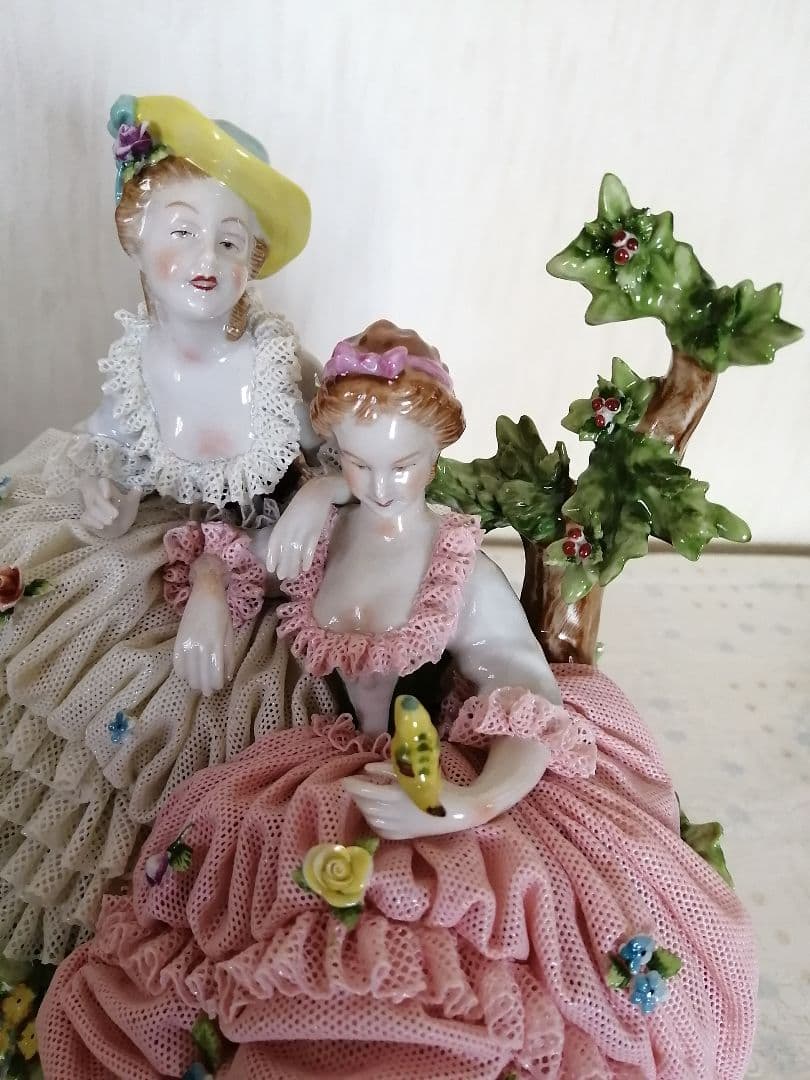 陶器人形 レースドール フィギュリン 【UNTER WEISS BACH】