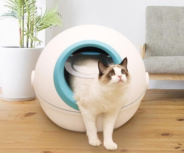猫用トイレ 球形 完全密閉型 猫トイレ 脱臭機能付き 取り外し可能