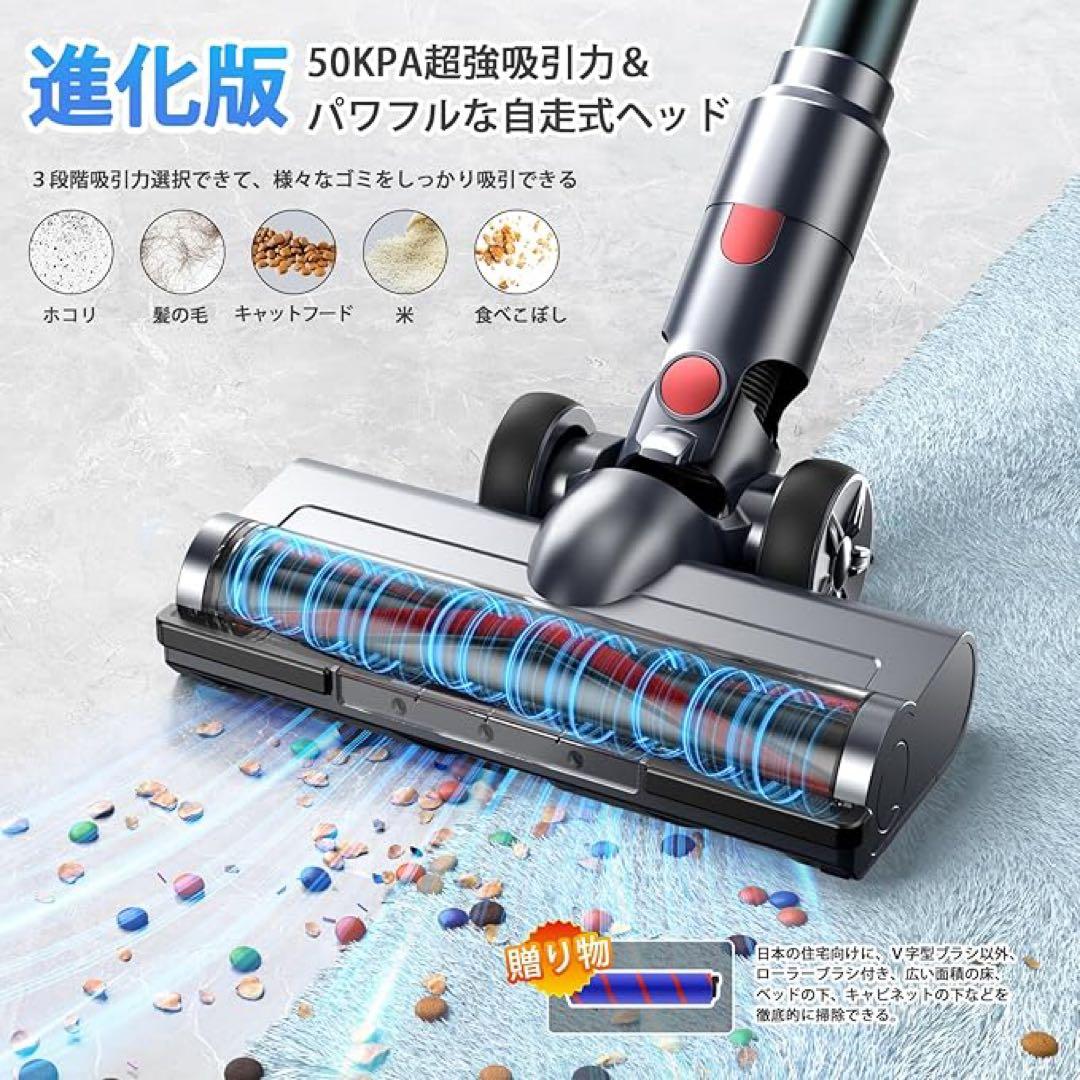 【新品未使用】コードレス掃除機 LEDライト付＆50KPa 強力吸引＆自立式