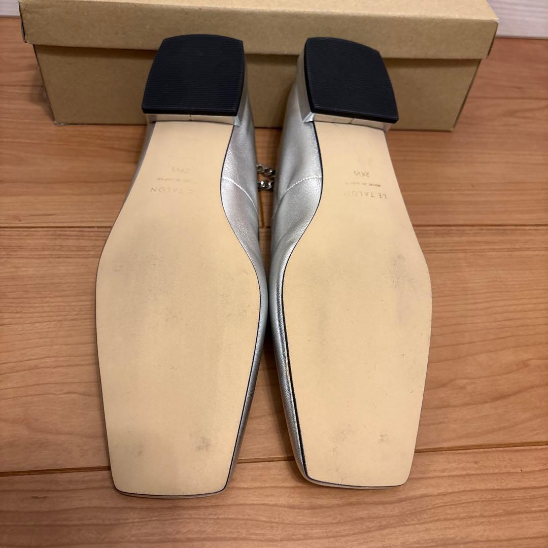 新品LETALON シルバーフラットパンプス　24.5センチ